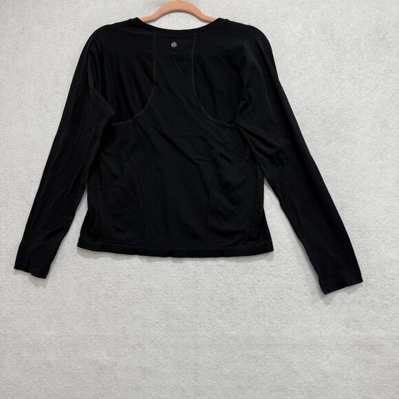 Athleta Shirt Womens Medium Black Long Sleeve Performance Running Top Athletic - Picture 5 of 6